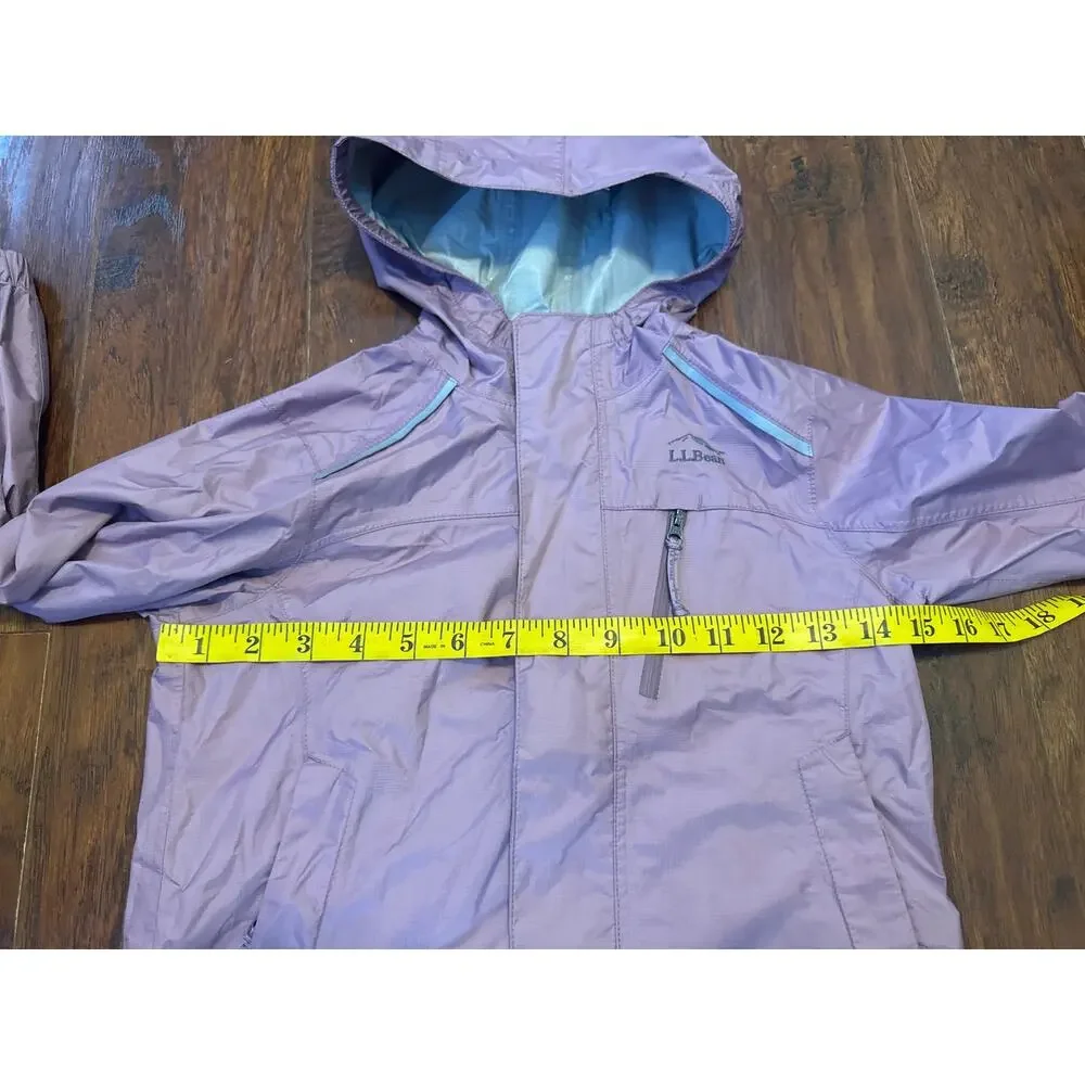 L.L. Bean Kids Trail Model Rain Jacket Windbreaker Mauve Pink Girl Size 4